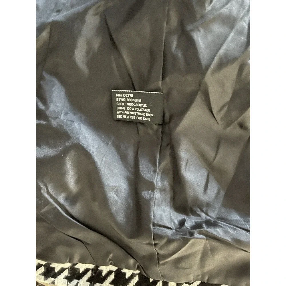 Last Kiss Women's Black & White Long Sleeve 4-Button Tie Closure Jacket Coat SM - Picture 8 of 10